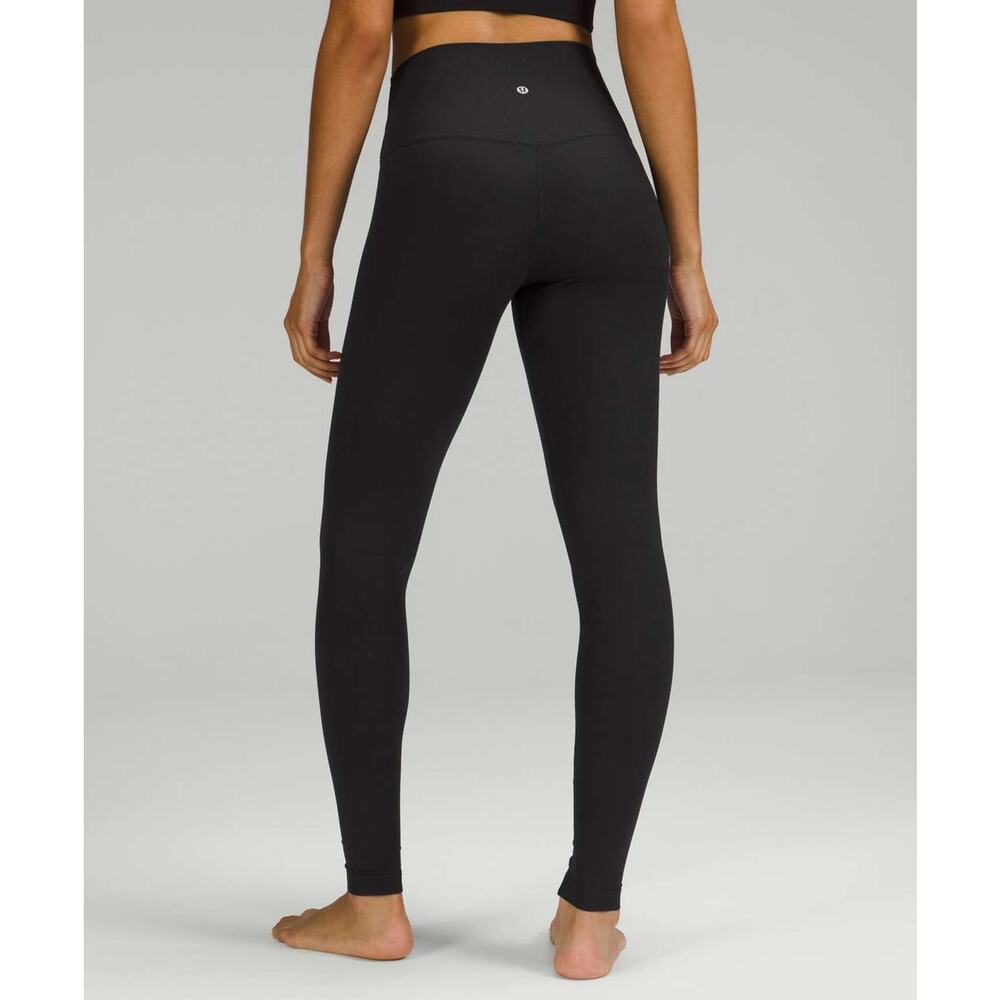 lululemon Align Ribbed High-Rise Pant 28" Black Leggings Size 8 - Picture 2 of 7
